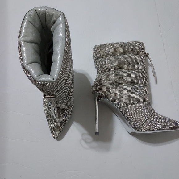 Steve Madden Cloak-R Rhinestones stiletto booties Sz-7.5 - Picture 7 of 9